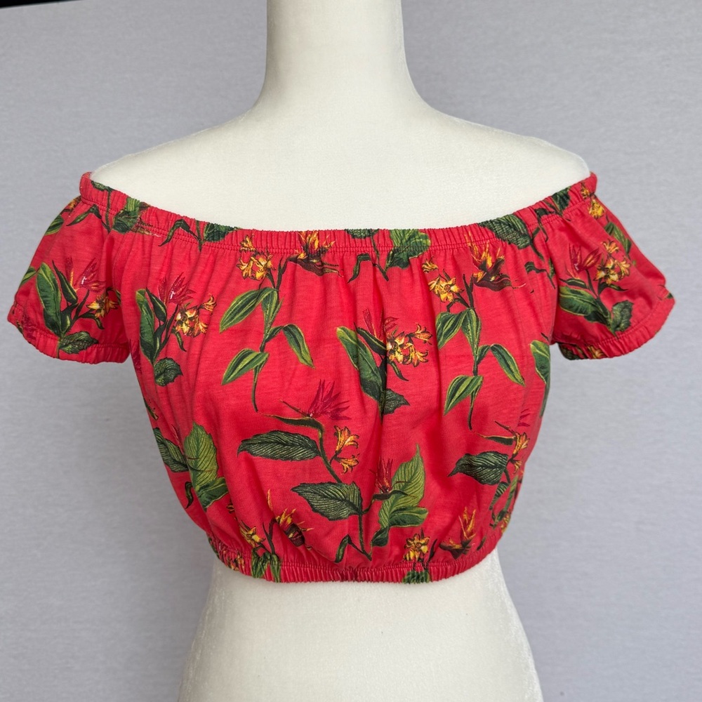 Forever 21 Floral Off the Shoulder Crop Top